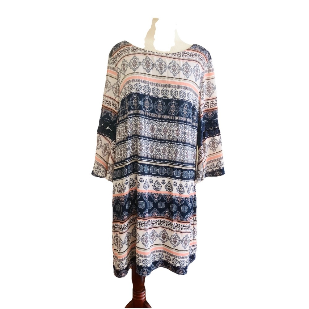 WESTPORT 1962 Dress Blue Sz 16P Pullover 3/4 Sleeve Dress